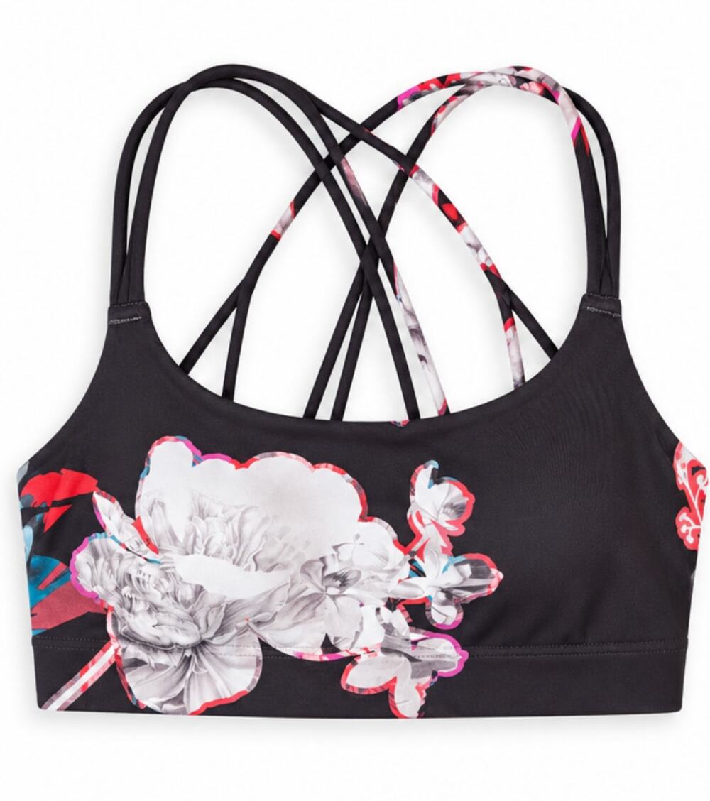 Athleta Floral Print Hyper Focused Sports Bra Size Small